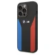 BMW Silicone Blue&Red Stripes M Collection Case for iPhone 15 Pro Max, Black
