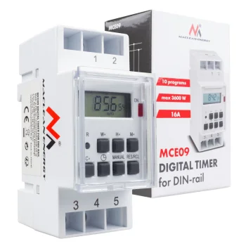 Maclean MCE09 Digital DIN Rail Timer, 3600W
