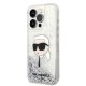Karl Lagerfeld Glitter Karl\'s Head Case for iPhone 14 Pro Max - Silver