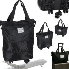 Foldable Travel Bag with Wheels, Large Capacity Expandable Duffel, Black