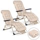 Sofotel Chillwell Folding Garden Sun Lounger with Cushion, Set of 2, Beige
