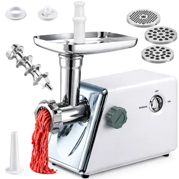 Electric Meat Grinder with Sausage Stuffer 600W, 3 Grinding Plates
