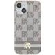 DKNY iPhone 15 Case IML Checkered Mono Pattern MagSafe, Beige