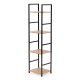 Industrial Bookshelf 4-Tier Shelving Unit ModernHome Metal Frame, Wild Oak