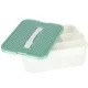 Toy and Small Items Organizer Box with Lid and Compartments, 8L, Turquoise/White