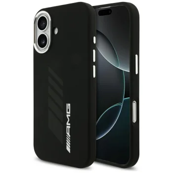 Mercedes AMG Silicone Oversize Rhombs MagSafe Case for iPhone 17, Black