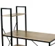 Modern Loft Reversible Desk with 3 Shelves Modern Oak