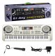 Children\'s Piano Synthesizer Keyboard with Microphone, 61 keys, grey