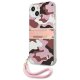 Apple iPhone 13 mini 5.4\'\' Guess Camo Strap Collection Case Cover (GUHCP13SKCABPI), Pink
