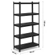 Humberg HR-851 Metal Storage Shelving Unit 180x90x40 cm, Black