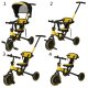 Kids Baby Trolley Bike Tricycle Stroller Buggy TRIKE FIX V4, Black-Yellow