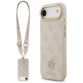 Guess 4G Strass Logo & Big Strap MagSafe Case for iPhone Air, Pink