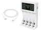 Maxday AA/AAA Battery Charger with LED Indicator + 4x AAA Batteries, USB-C, White