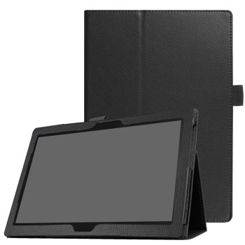 Lenovo Tab 4 10 (TB-X304F TB-X304L) Litchi Texture Stand Leather Case, Black