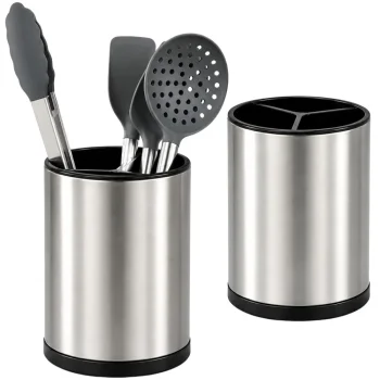 Kitchen Cutlery Drainer Organizer, 360° Rotating, Steel