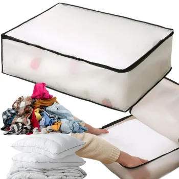 Bedding and Clothes Storage Organizer with Zipper XL 60x45x30cm