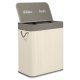 Massido 100 L Bamboo Laundry Hamper with Lid, 2 Compartments