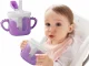 Baby Sippy Cup with Silicone Handles and Straw, 300ml, Purple