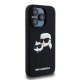 Karl Lagerfeld iPhone 15 Pro Case Silicone Karl & Choupette MagSafe, Black