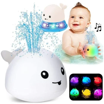 Floating Whale Bath Toy Fountain with Lights and Music