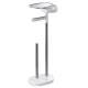 Joseph Joseph EasyStore Freestanding Toilet Roll Holder, Silver/White