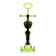 ECOTOYS 3-in-1 Kids Scooter with Seat and Light-Up LED Wheels, Green