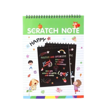 Rainbow Scratch Art Notebook A4 with Wooden Stylus