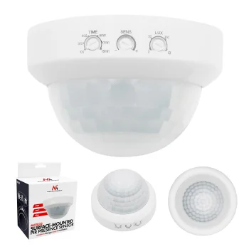 Surface Mounted PIR Presence Sensor Maclean MCE823 360°, White
