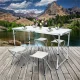 Folding Camping Set: Table and 4 Stools, Aluminum, 120x60 cm