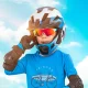 Rockbros 14110009003 photochromic cycling glasses for children 8-14 years old - green and white