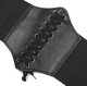 Wide Elastic Lace-Up Corset Belt for Waist Shaping, Black