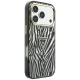 Guess IML Zebra Glitter Triangle Logo MagSafe Case for iPhone 17 / 18 Pro Max - Silver