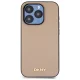 DKNY Grained Metal Logo MagSafe Case for iPhone 15 Pro, Beige