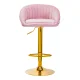 Velvet Makeup Chair 4Rico QS-B16G Adjustable Bar Stool, Pink