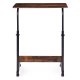Mobile Laptop Desk C-Shaped End Table for Sofa ModernHome, Aged Walnut