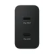 Samsung Power Adapter Duo EP-T5020XBEGEU Wall Charger 2x USB-C 50W, Black