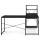Modernhome Corner Desk with Bookshelf, Black
