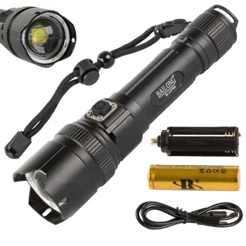 Bailong Tactical LED Flashlight XHP99 with Zoom, Powerful Model L8
