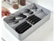 Two-Tier Cutlery Drawer Organizer, Grey