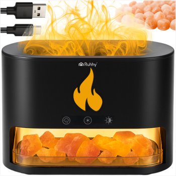 Ruhhy Aroma Diffuser Humidifier with Flame Effect 250ml 26417, Black