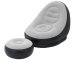 Inflatable Lounge Chair with Ottoman and Pump, Comfortable Blow Up Armchair for Home, Gray