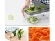Vegetable and Fruit Slicer Chopper with 13 Interchangeable Blades and Container, Green/Grey