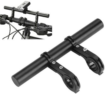 Additional bicycle handlebar mount with double clamp, black