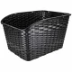 Rear Rack Bicycle Basket, Rattan-Style with Reflector, 18 L, Black
