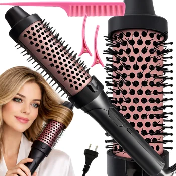 Hot Air Hair Dryer Brush and Styler 80W, 4 Temperature Settings, Black