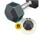 Hexagonal Steel Dumbbell 4FIZJO HEX 1 x 7.5 kg, Black