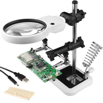 Third Hand Soldering Station with LED Magnifying Glass