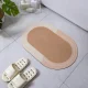 Quick Drying Oval Bathroom Mat Rug, Brown