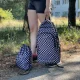 Kruzzel 30L Backpack with Shoe Bag, Checkered, Black