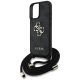 Guess 4G Big Logo Cord Strap Crossbody Case for iPhone 16 Plus Black